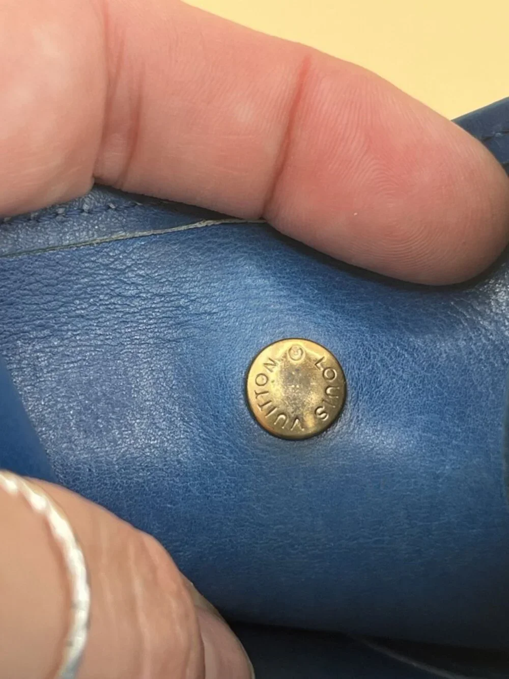 Louis Vuitton Blue Epi Leather Bifold Wallet With Coin Pocket